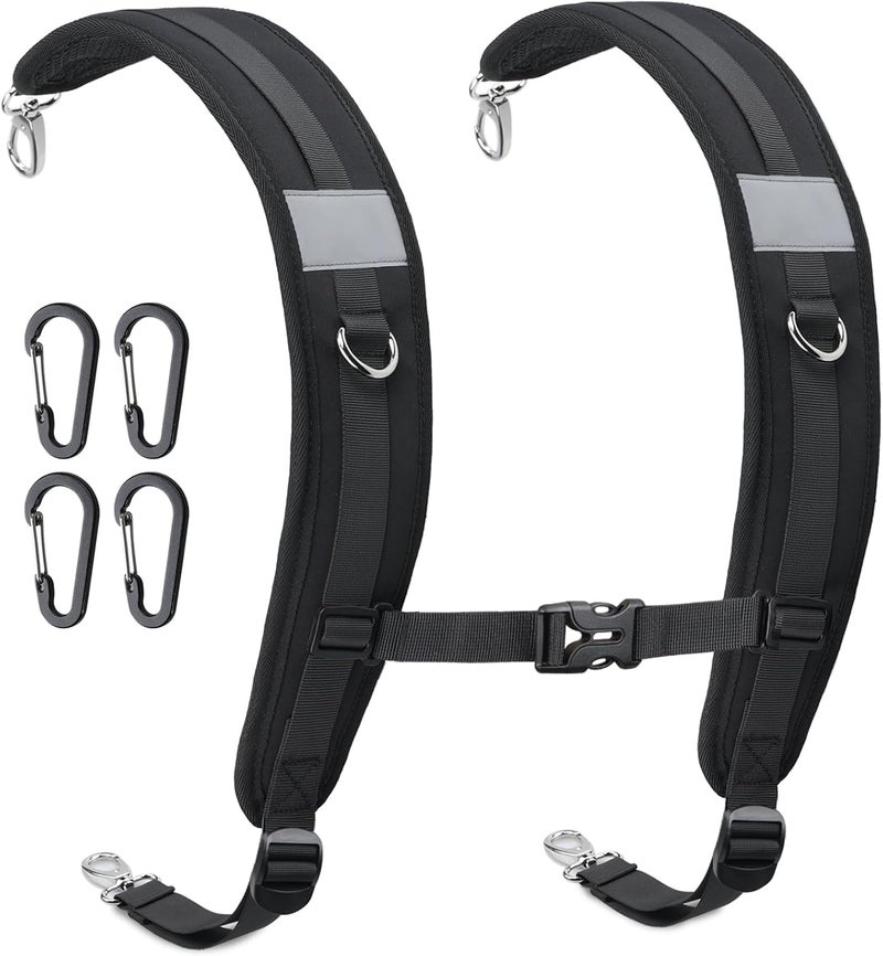 Pitozer Store Backpack Straps, Backpack Shoulder Strap for bags strap Replacement Padded Strap Adjustable with Metal/Plastic Clips - Image 1